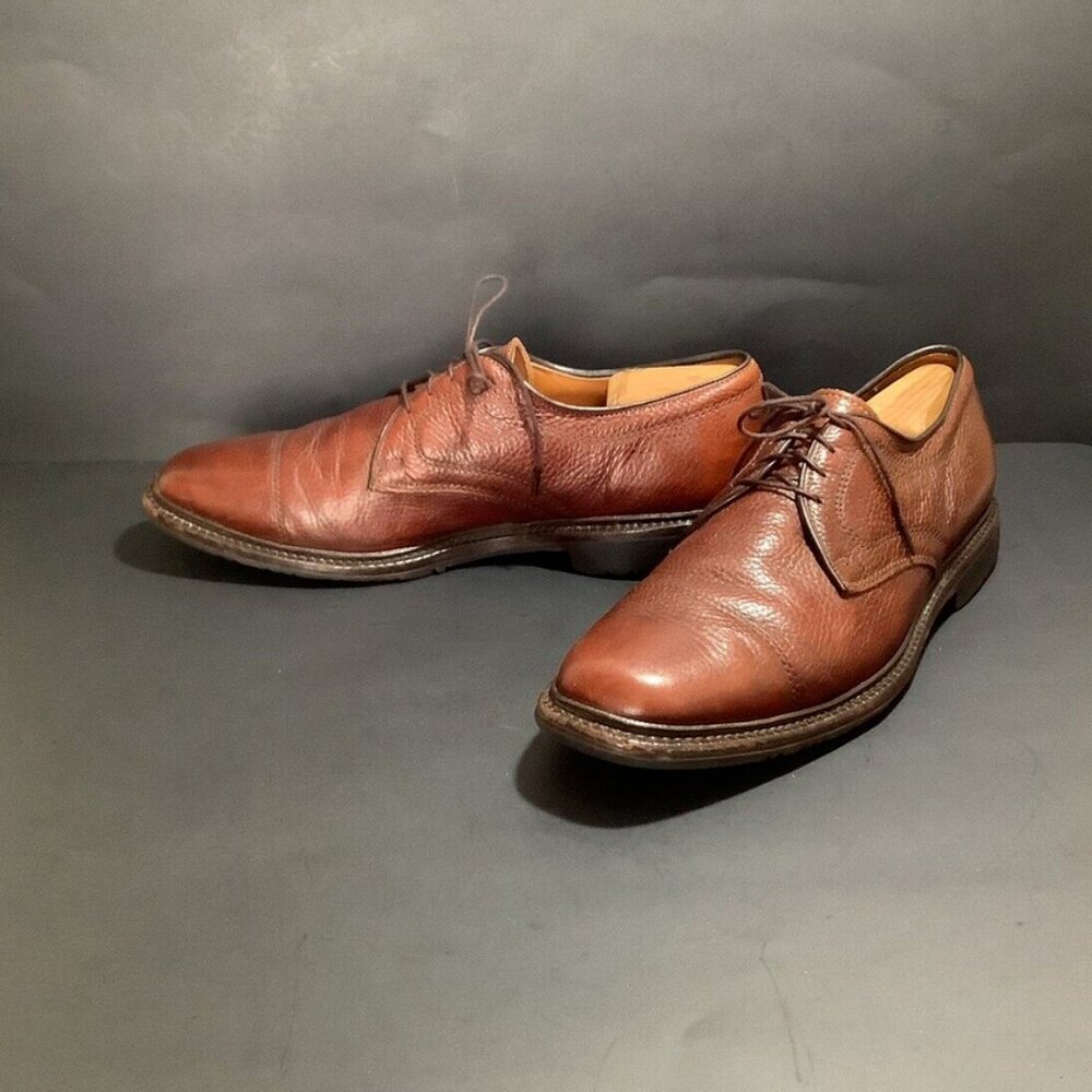 Allen Edmonds Becker‎ Brown Leather Cap Toe Oxfords 10.5 B ALLEN EDMONDS Becker Grained Brown Leather Cap Toe Size 10.5  main image 2
